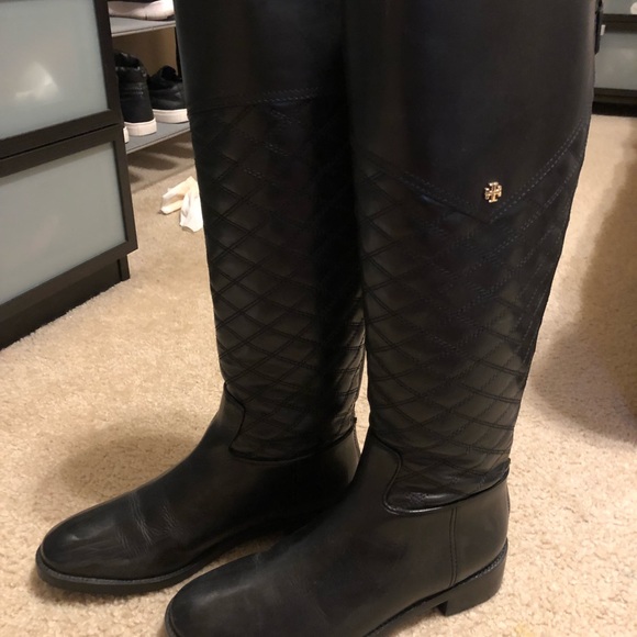 Tory Burch Black Riding Boots - Picture 4 of 6